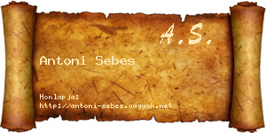 Antoni Sebes névjegykártya